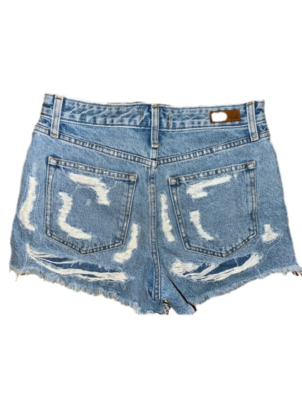 Abercrombie & Fitch Annie High Rise Short Distressed Ripped Raw Hem - Picture 10 of 11